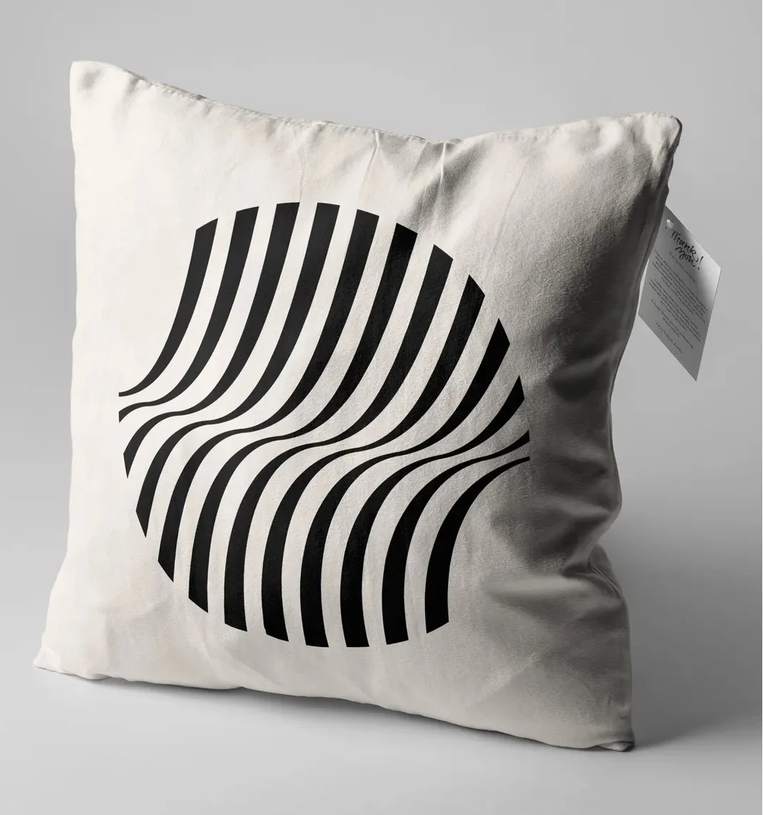 Abstract Wave Stripe Throw Pillow Cover 18x18 Inches Abstract Wave Stripe Throw Pillow Cover 18x18 Inches