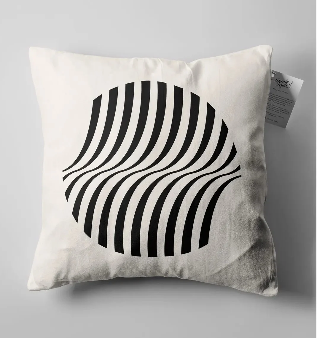 Abstract Wave Stripe Throw Pillow Cover 18x18 Inches Abstract Wave Stripe Throw Pillow Cover 18x18 Inches