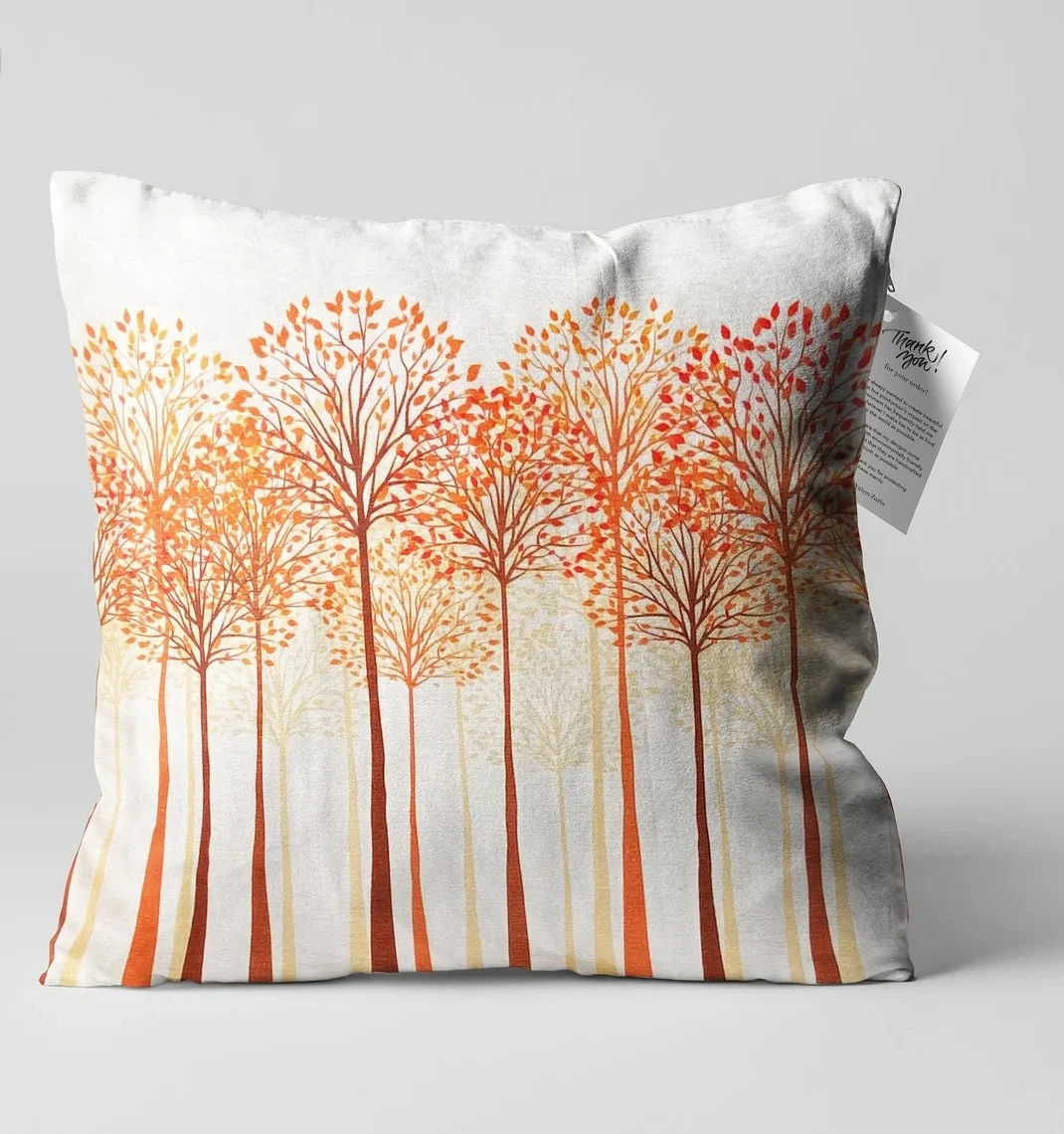 Autumn Tree Throw Pillow Cover 18x18 Inches