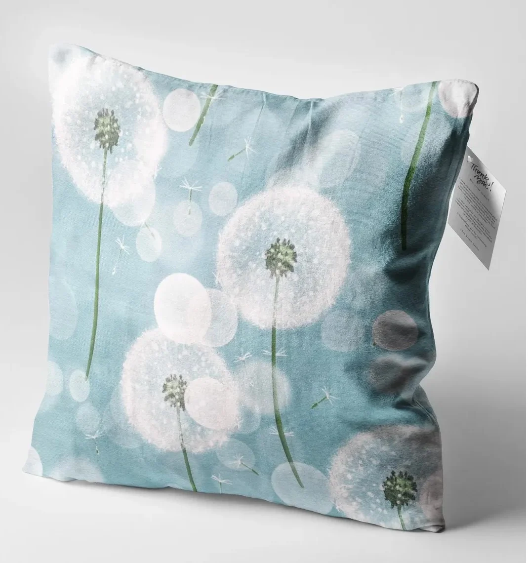 Dandelion Seed Float Throw Pillow Cover 18x18 Inches Dandelion Seed Float Throw Pillow Cover 18x18 Inches