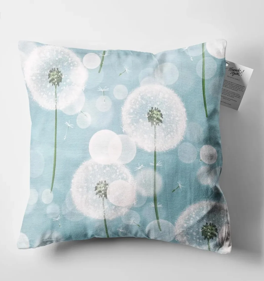 Dandelion Seed Float Throw Pillow Cover 18x18 Inches Dandelion Seed Float Throw Pillow Cover 18x18 Inches