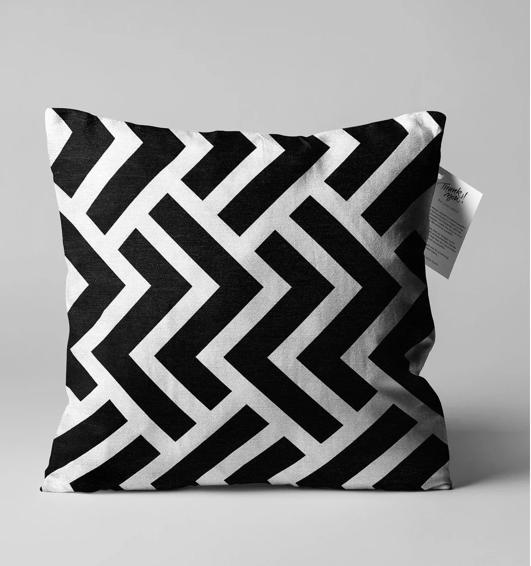 Interlocking Geometric Lines Throw Pillow Cover 18x18 Inches