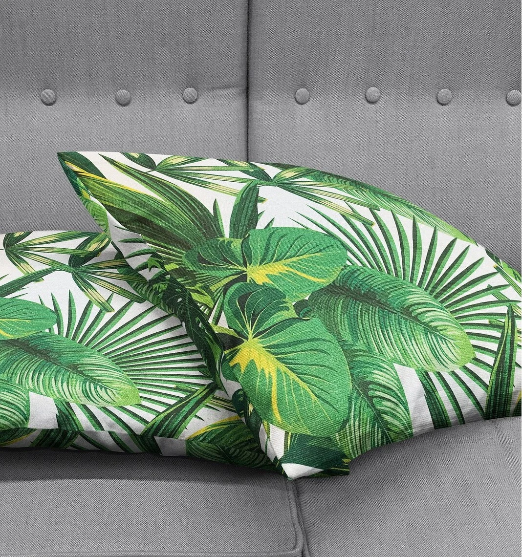 Lush Green Foliage Throw Pillow Cover 18x18 Inches Lush Green Foliage Throw Pillow Cover 18x18 Inches