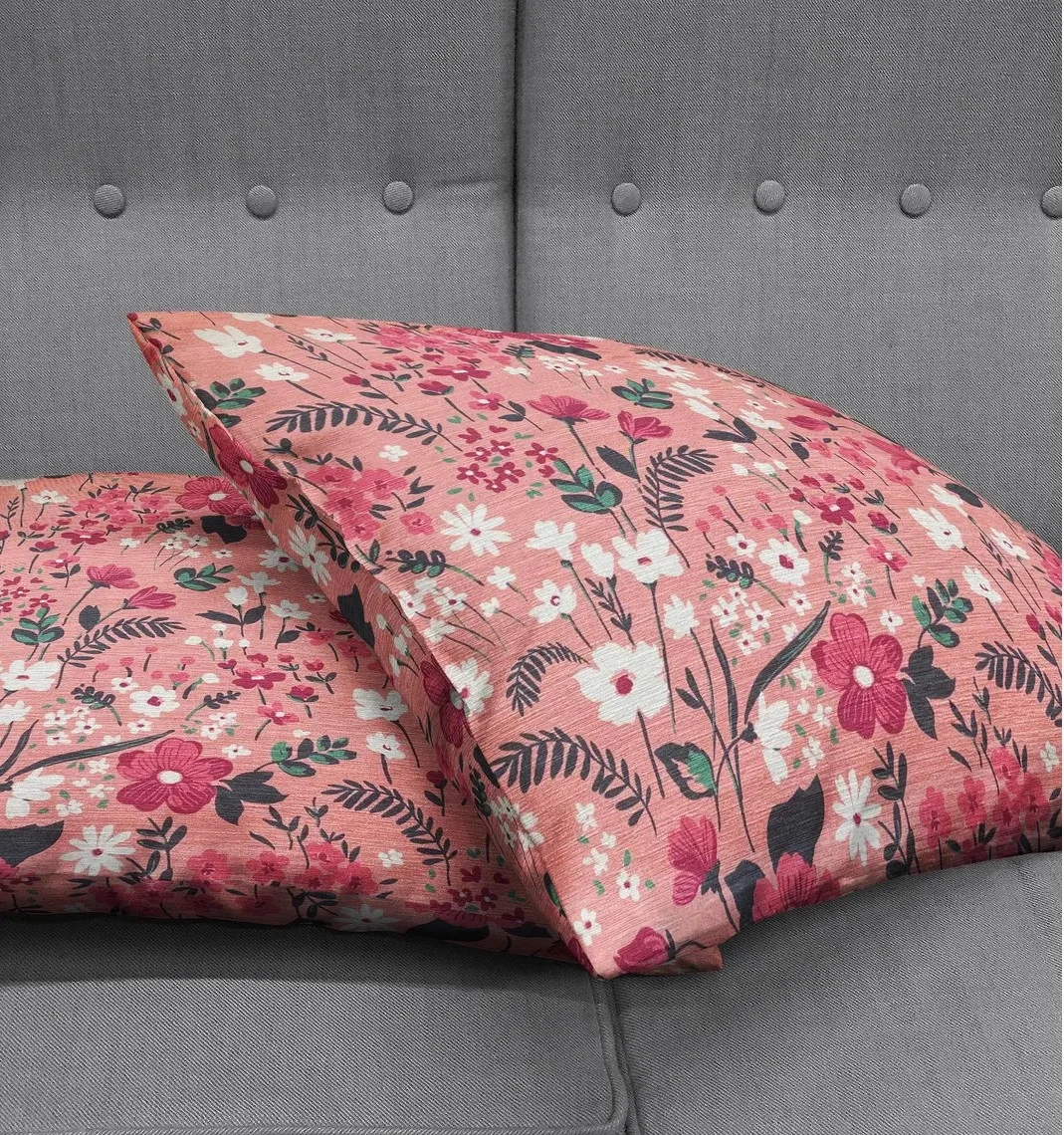 Wildflower Garden Print Throw Pillow Cover 18x18 Inches Wildflower Garden Print Throw Pillow Cover 18x18 Inches